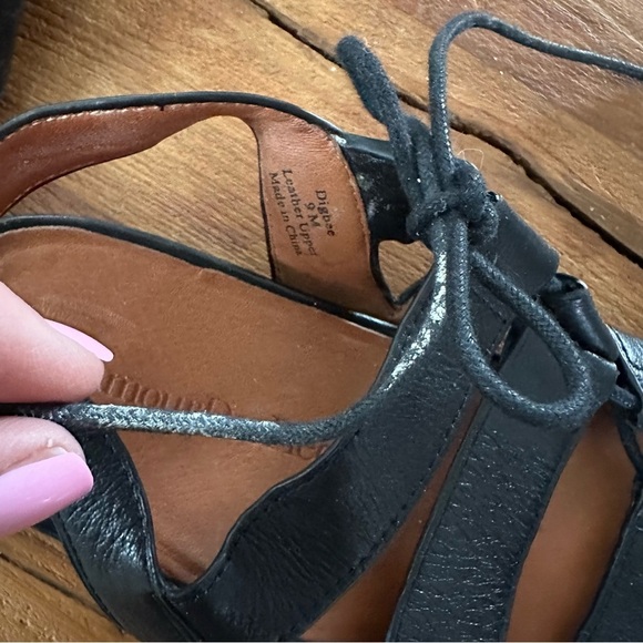 L’Amour Des Pieds Digbee Black Leather Lace-Up Gladiator Sandals Size 9 - Picture 3 of 15